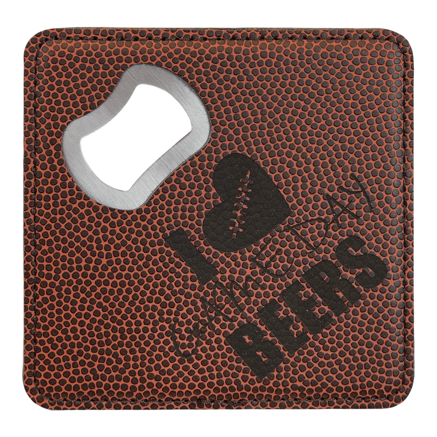 Your Logo on Square Leatherette Bottle Opener Coaster