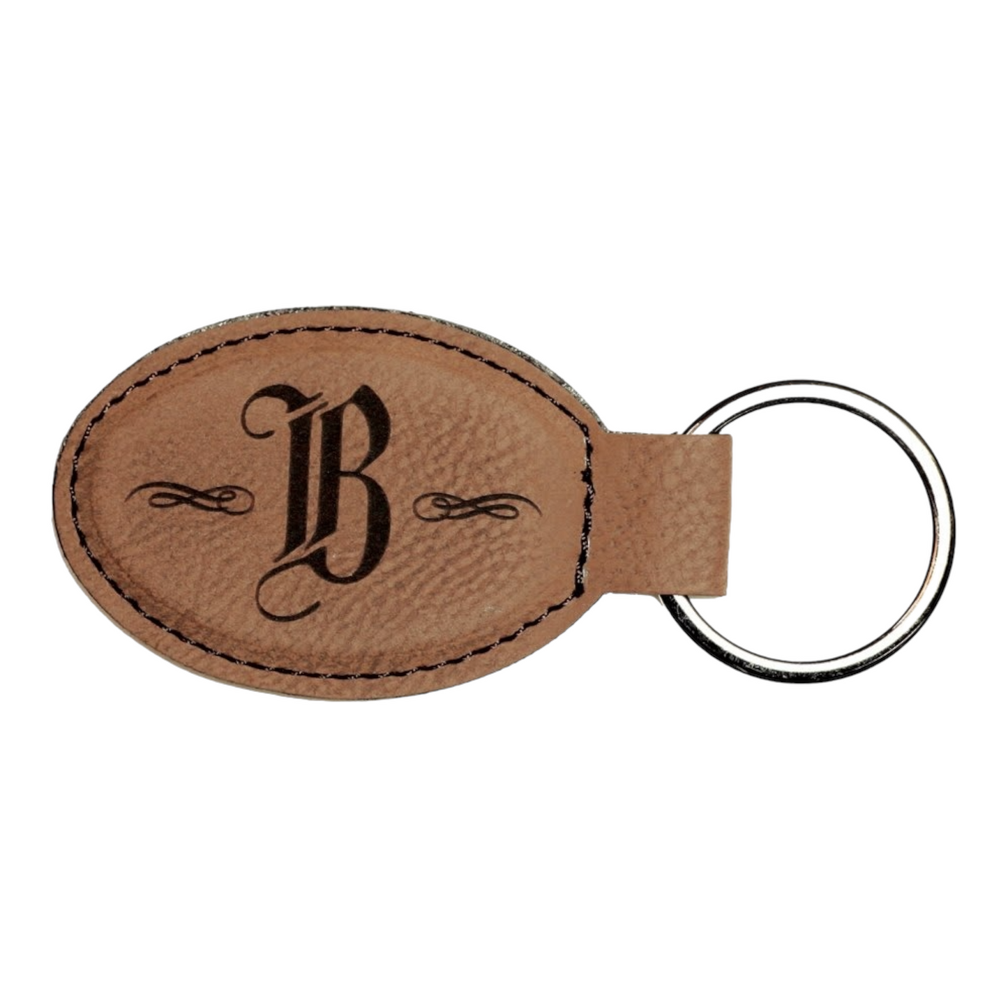 Your Logo on Oval Leatherette Keychain