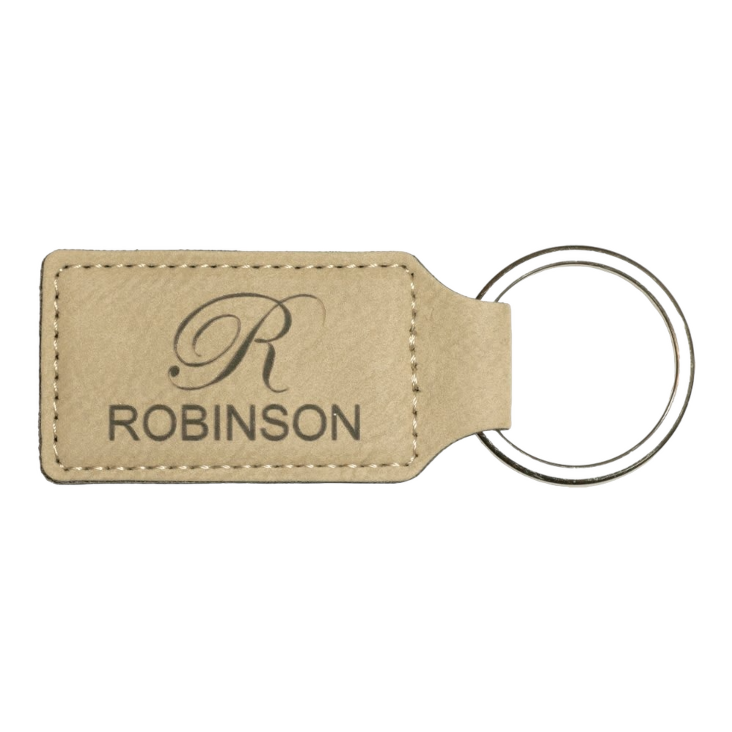 Your Logo on Rectangle Leatherette Keychain
