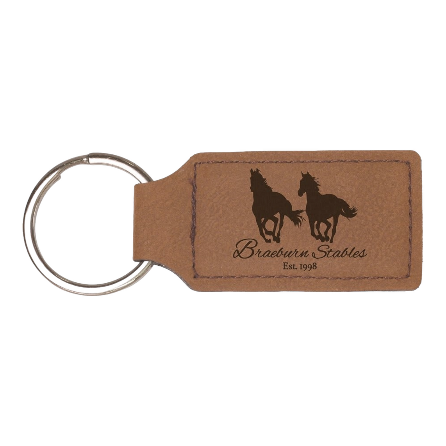 Your Logo on Rectangle Leatherette Keychain