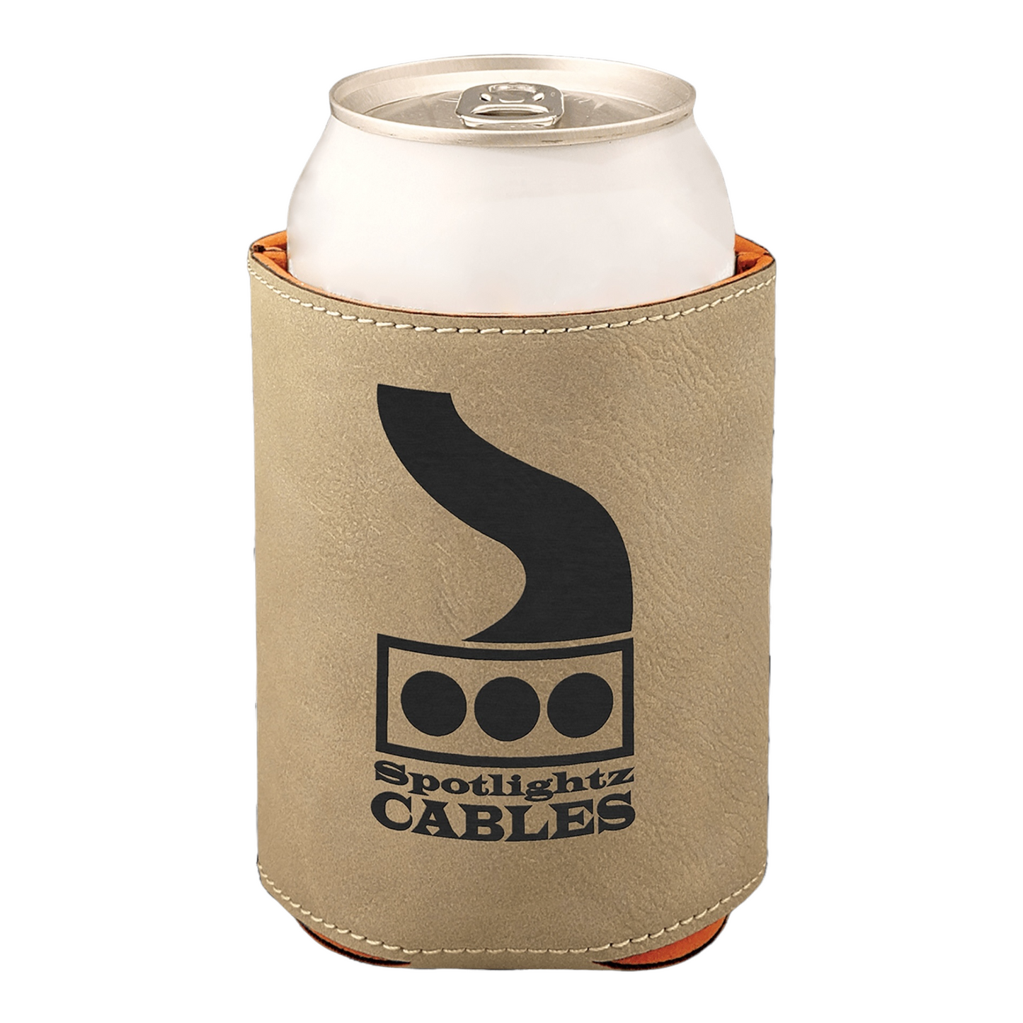 Your Logo on 12oz Can Cooler Leatherette Beverage Holder