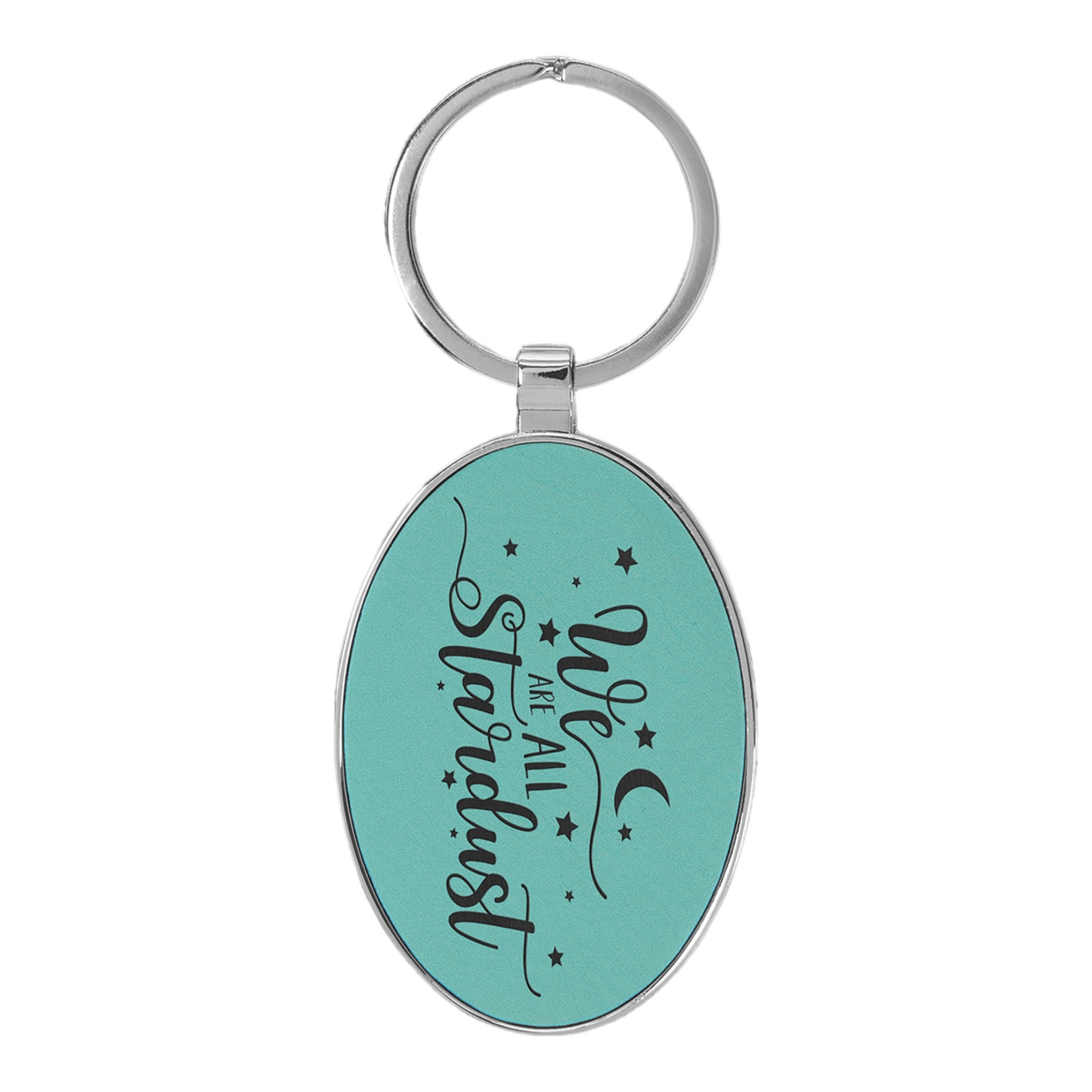 Your Logo on Metal Oval Leatherette Keychain
