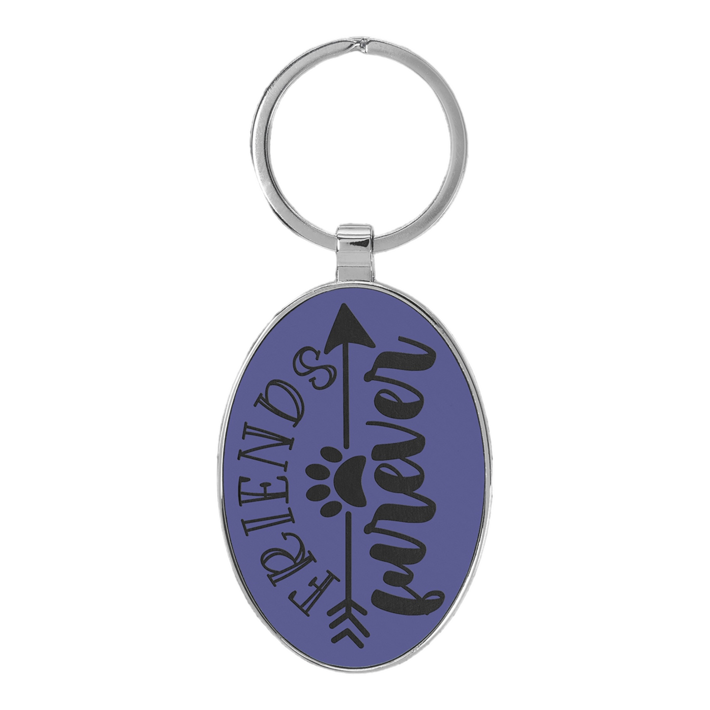 Your Logo on Metal Oval Leatherette Keychain