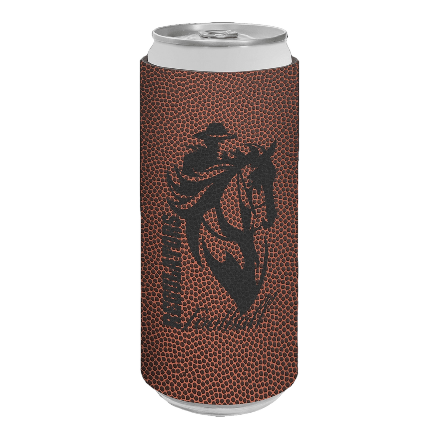 Your Logo on Slim Can Cooler Leatherette Beverage Holder