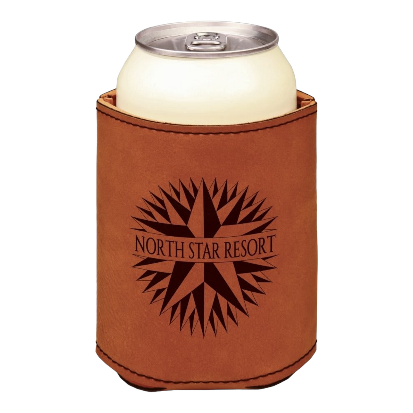 Your Logo on 12oz Can Cooler Leatherette Beverage Holder