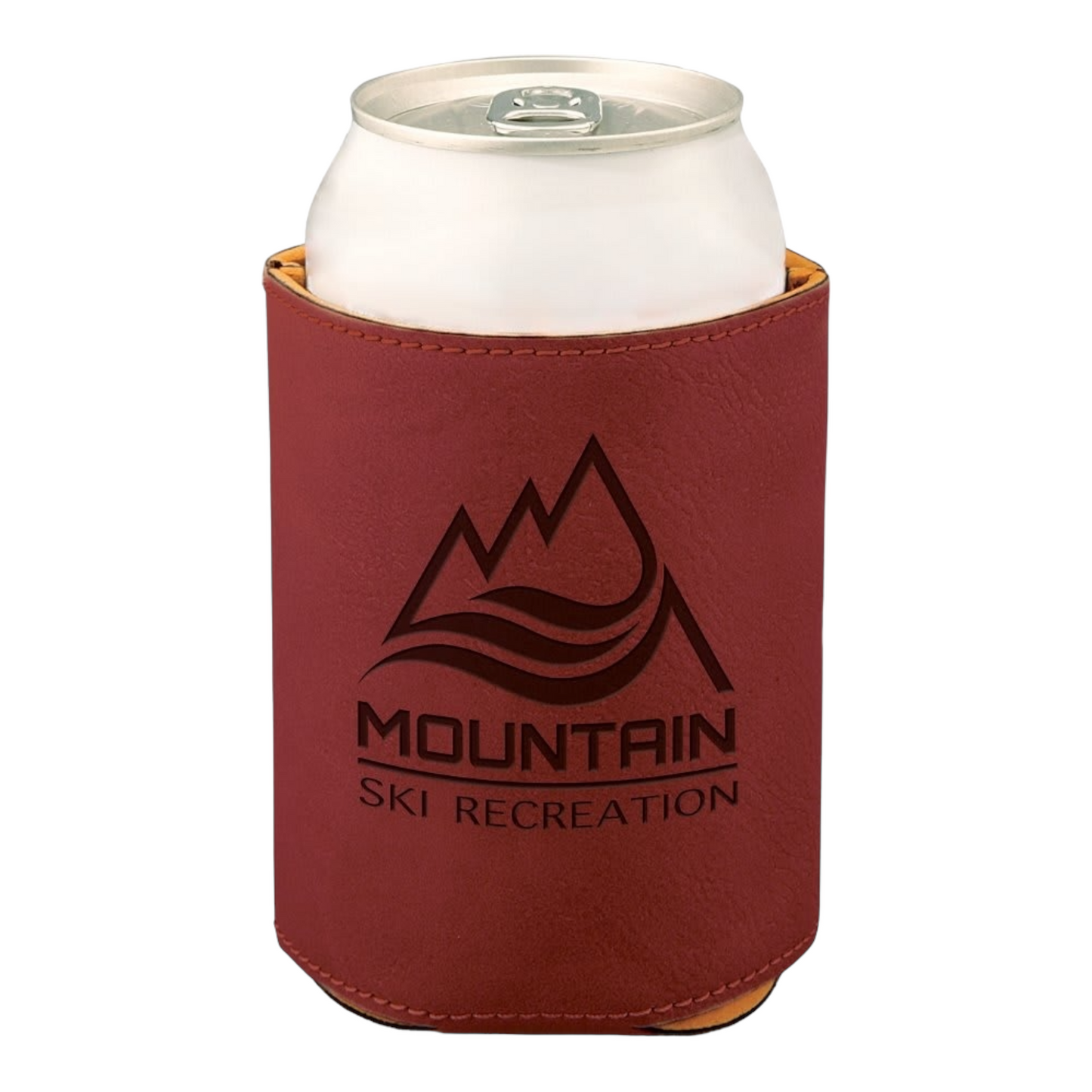 Your Logo on 12oz Can Cooler Leatherette Beverage Holder