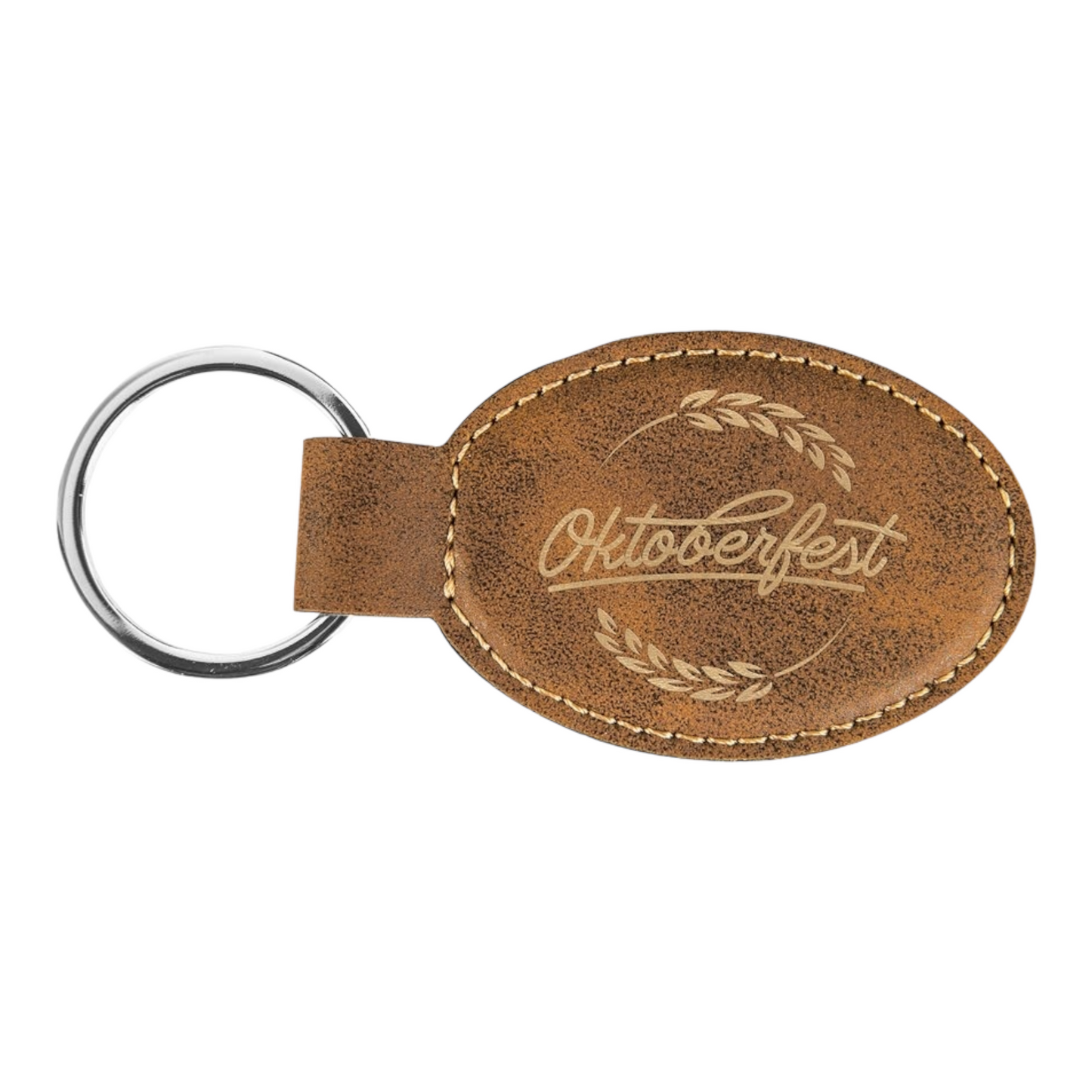 Your Logo on Oval Leatherette Keychain