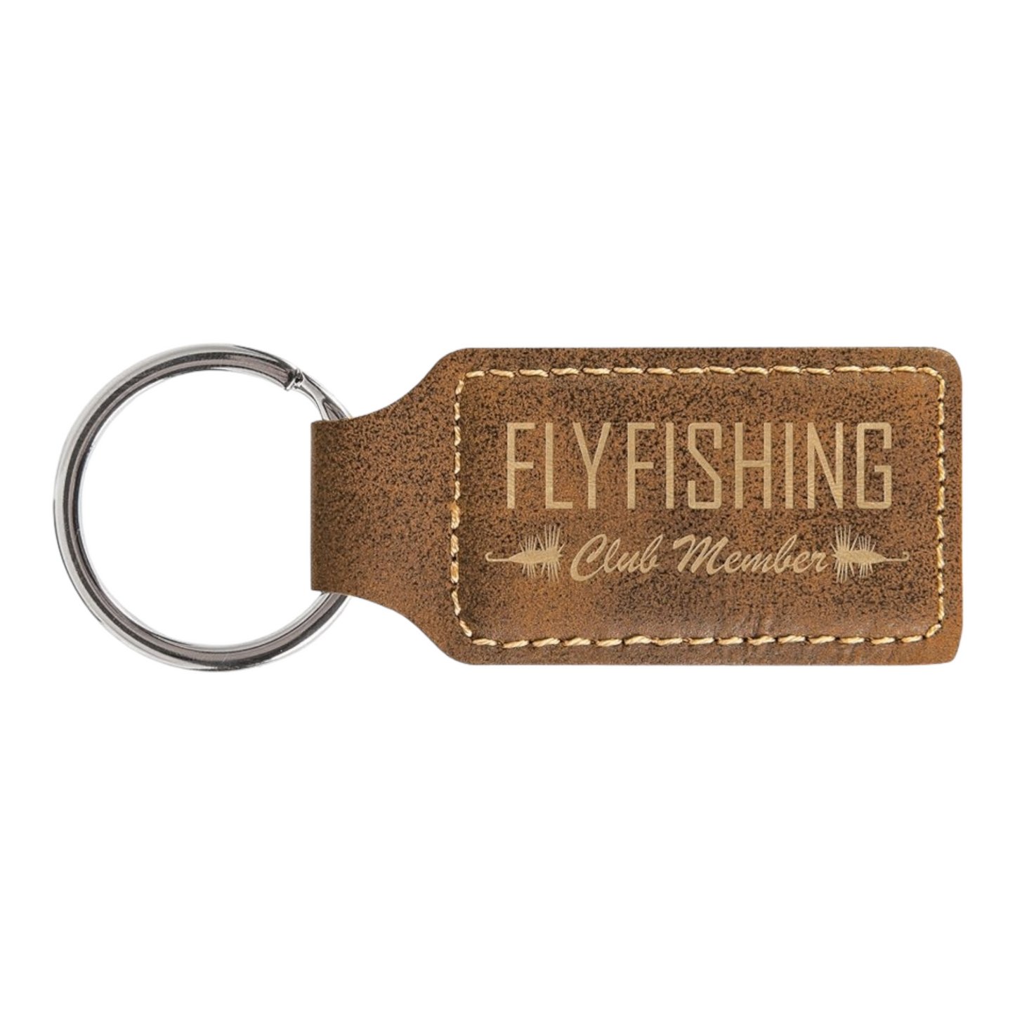 Your Logo on Rectangle Leatherette Keychain