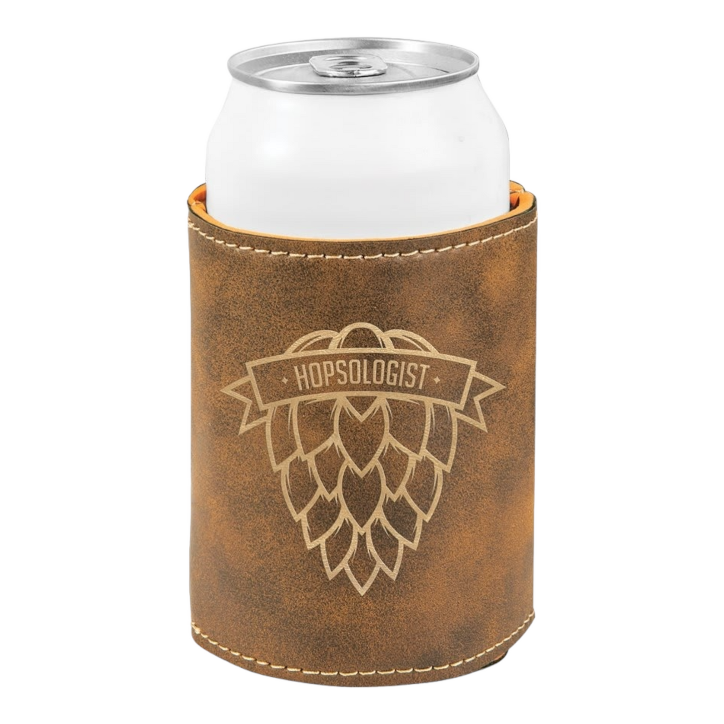 Your Logo on 12oz Can Cooler Leatherette Beverage Holder
