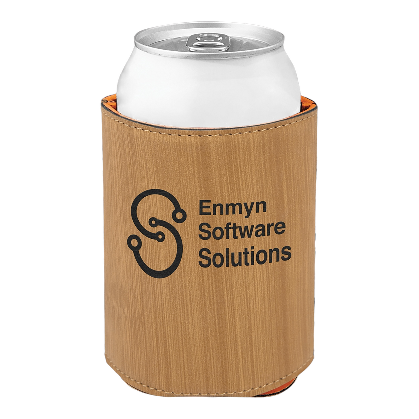 Your Logo on 12oz Can Cooler Leatherette Beverage Holder