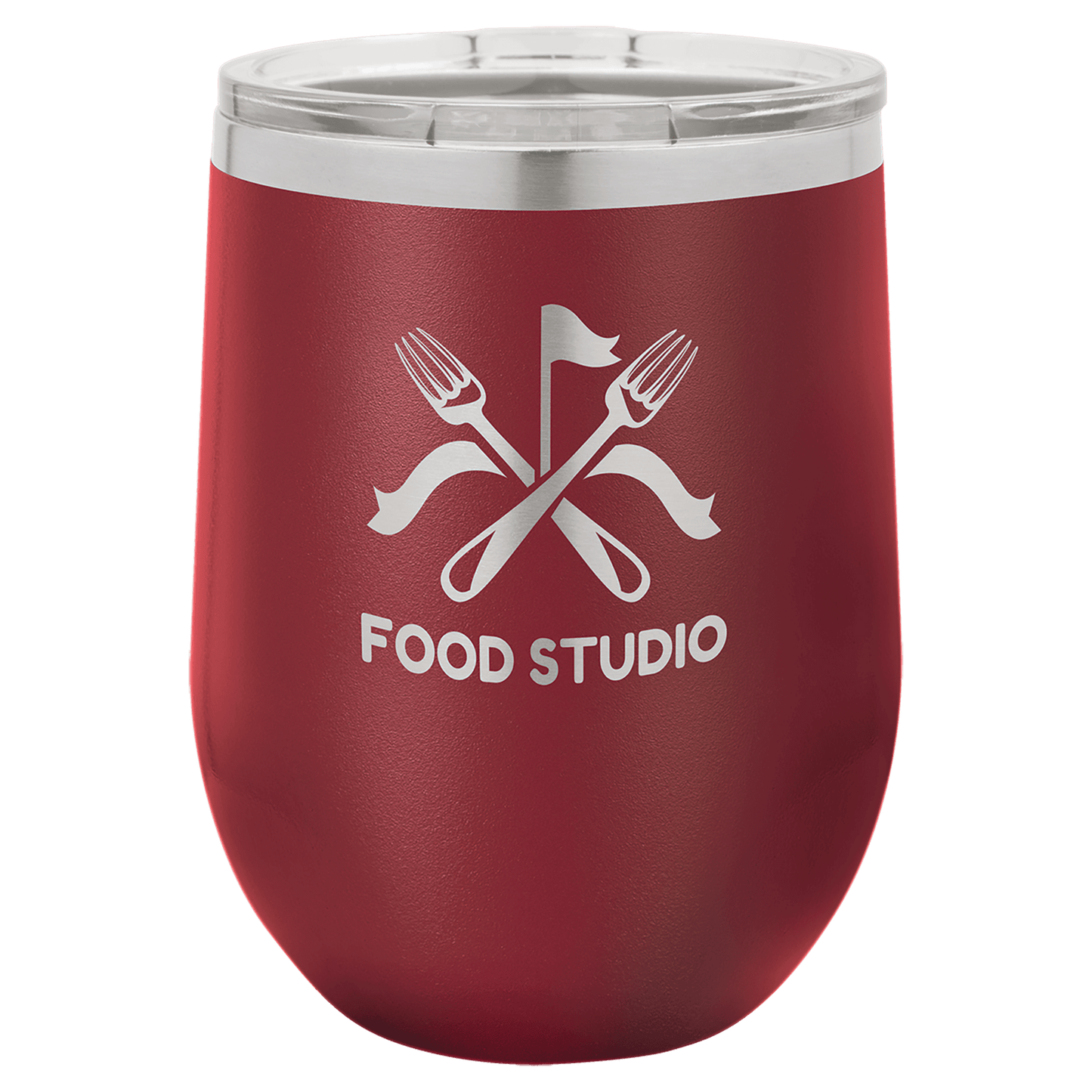 Your Logo on a 12oz Stemless Insulated Wine Tumbler with Lid