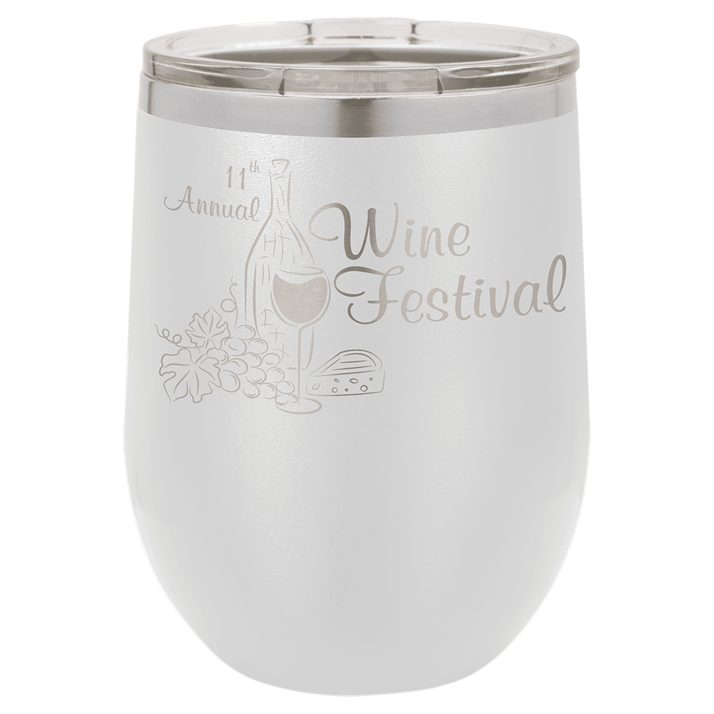 Your Logo on a 12oz Stemless Insulated Wine Tumbler with Lid