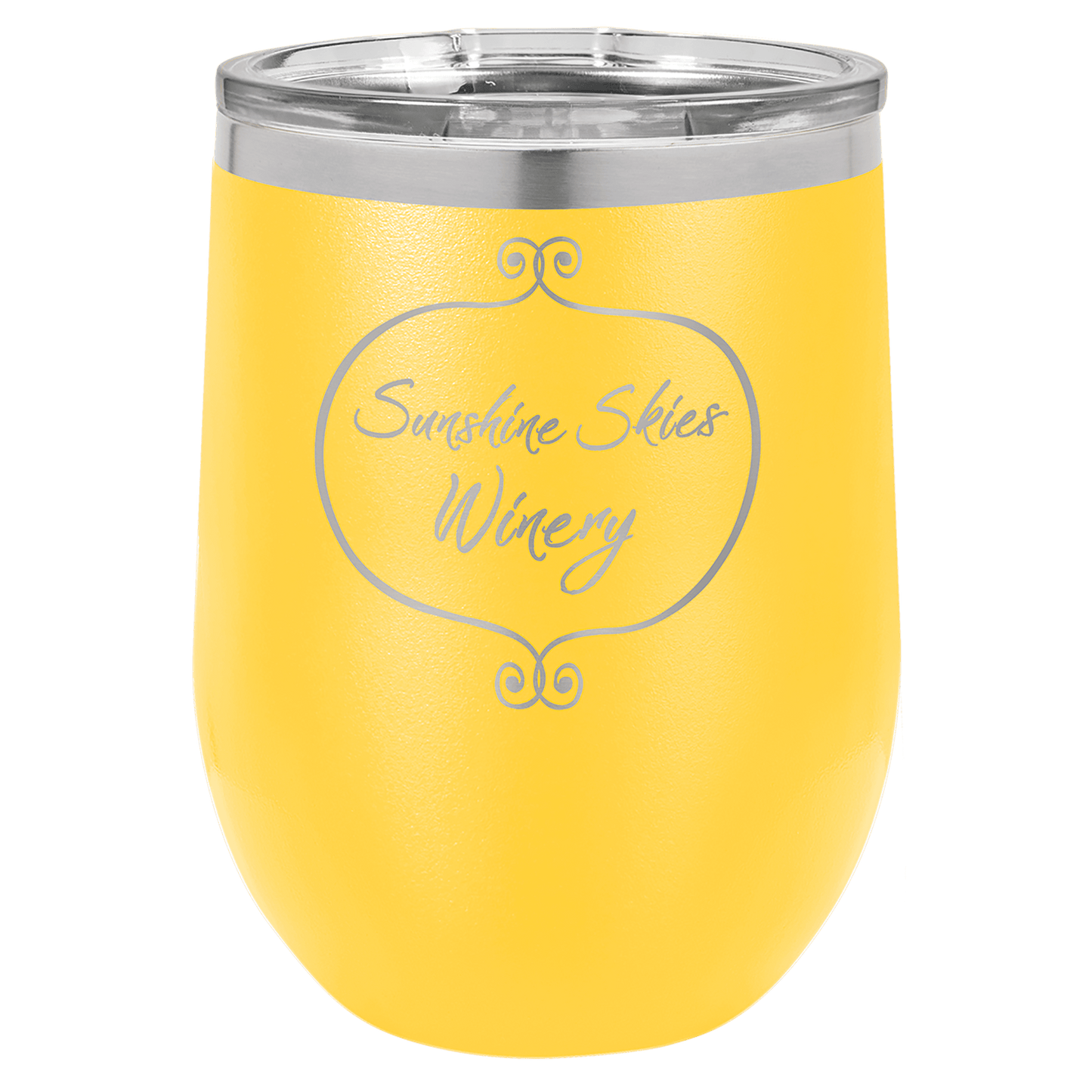 Your Logo on a 12oz Stemless Insulated Wine Tumbler with Lid