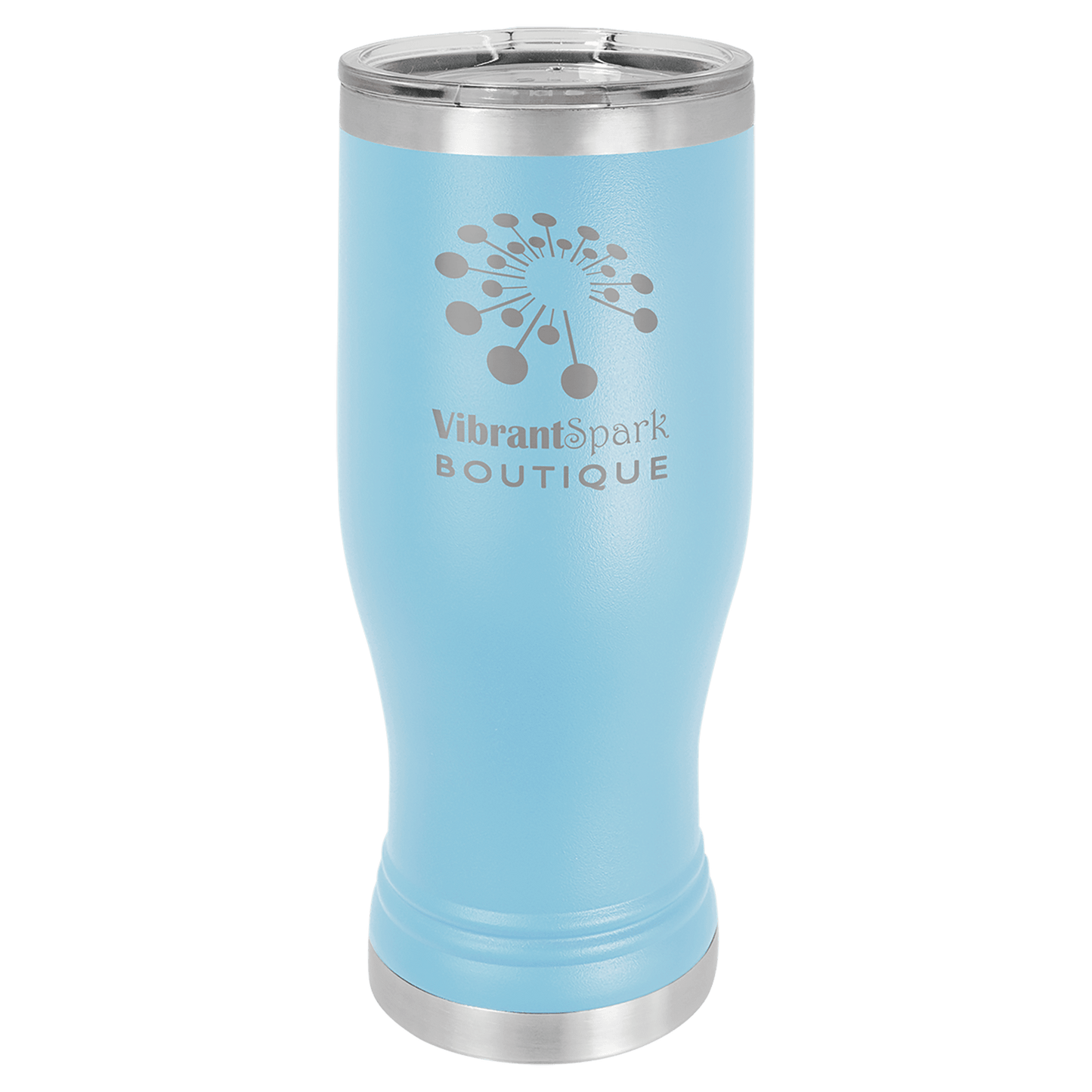 Your Logo on a 20oz Pilsner Tumbler with Clear Lid