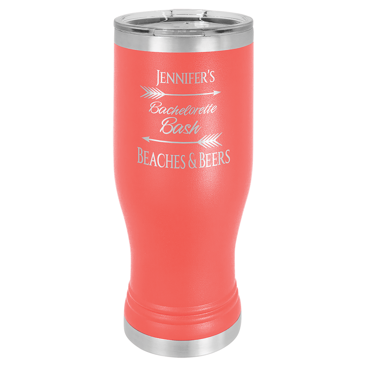 Your Logo on a 20oz Pilsner Tumbler with Clear Lid