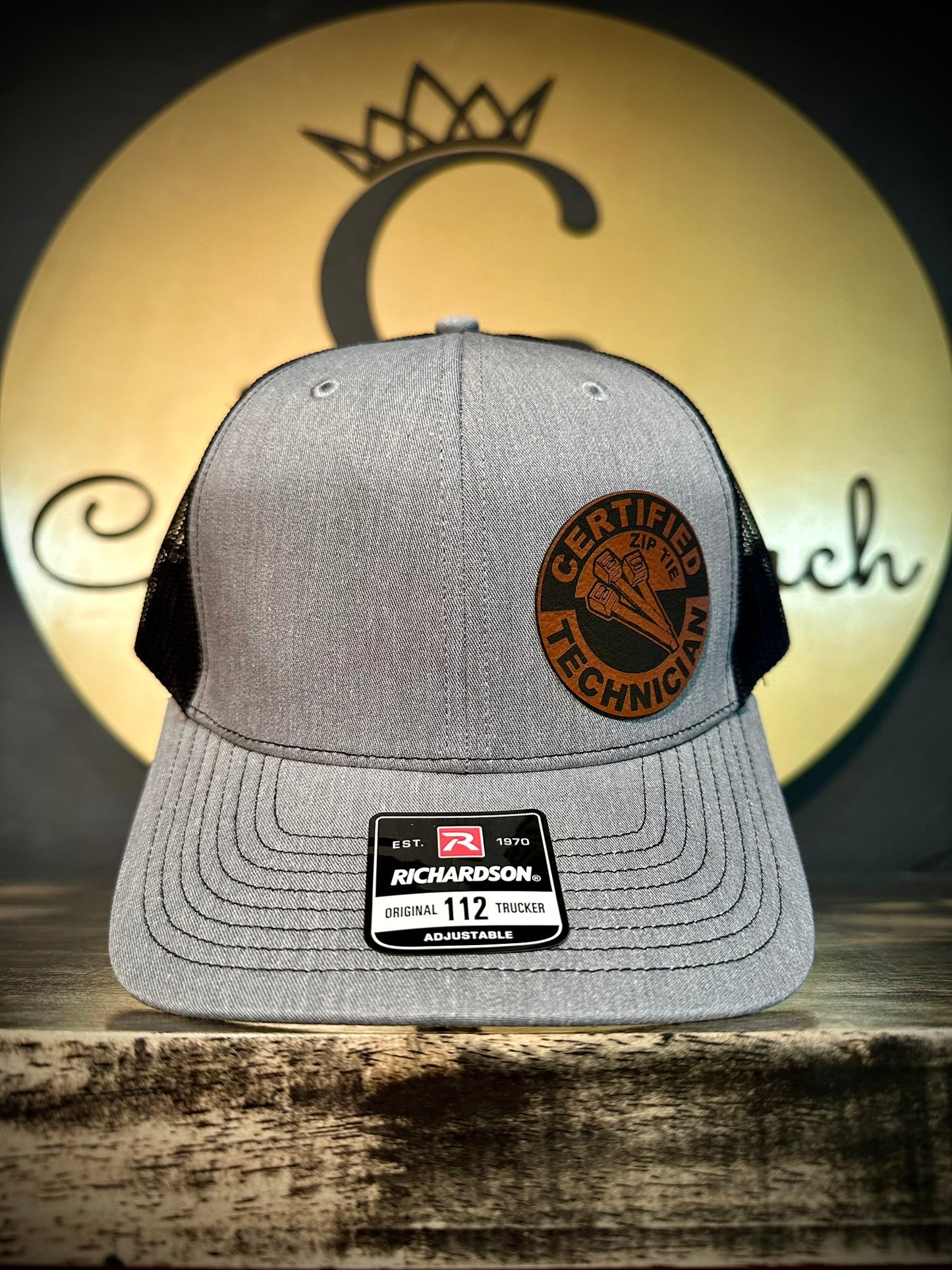 Certified Zip Tie Technician Round Logo Patch Hat