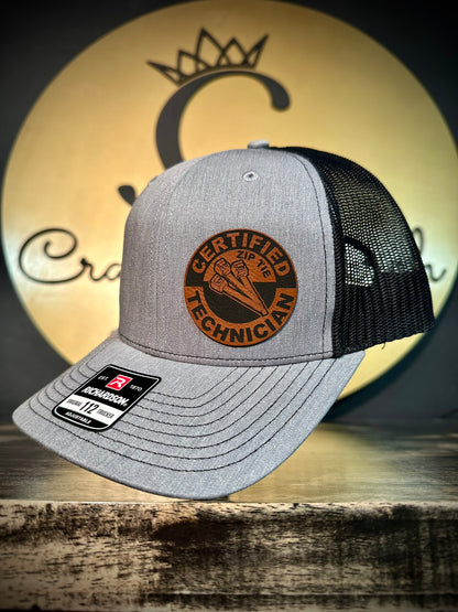 Certified Zip Tie Technician Round Logo Patch Hat