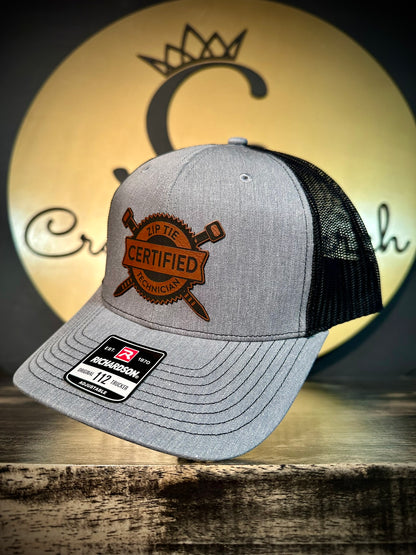 Certified Zip Tie Technician Round Logo Patch Hat