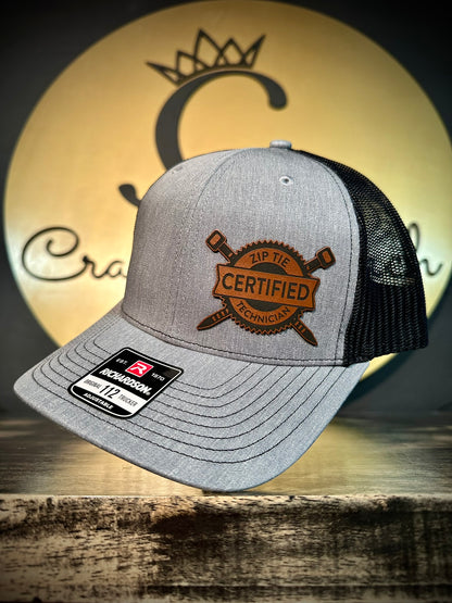 Certified Zip Tie Technician Round Logo Patch Hat