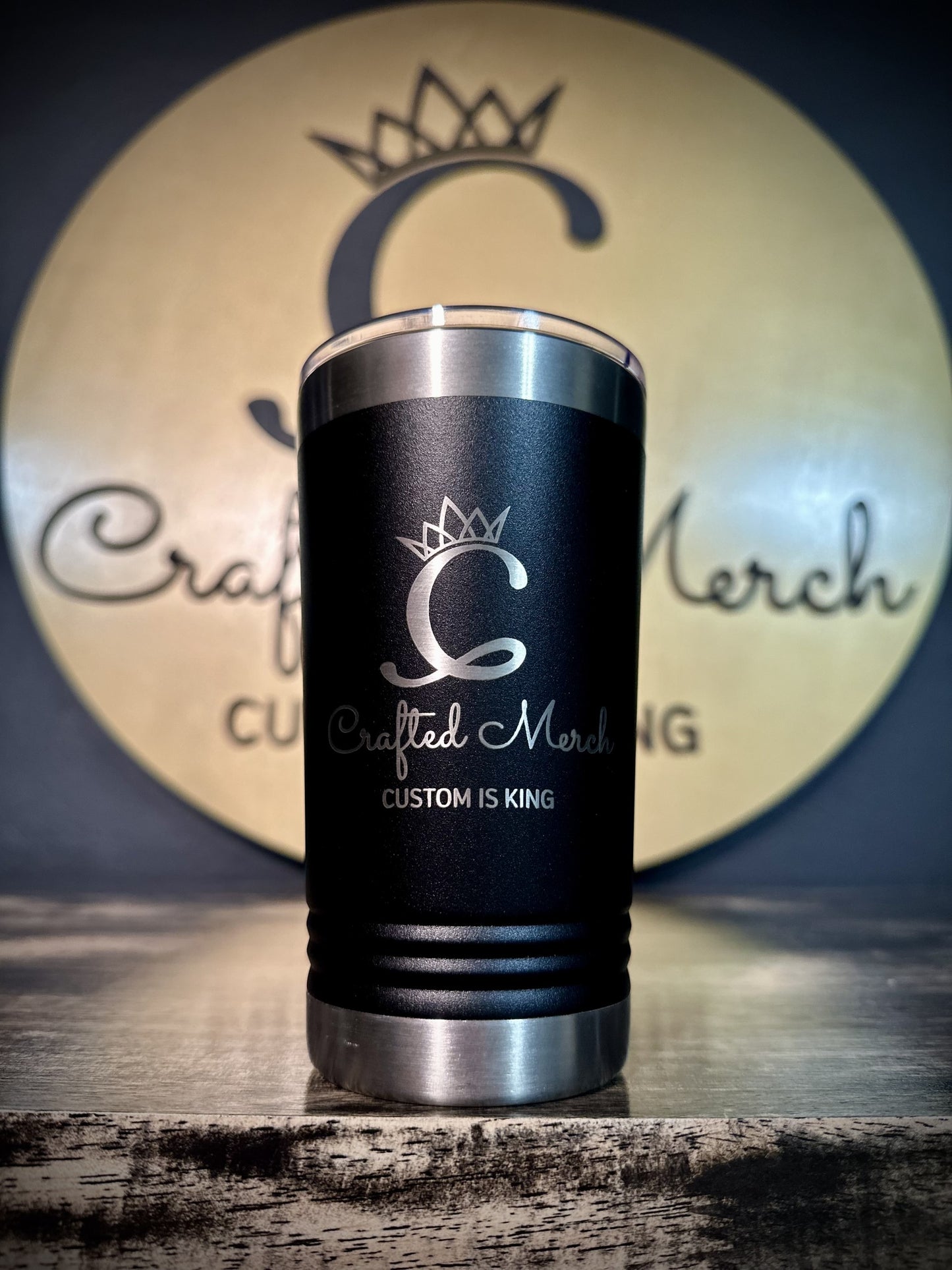 Your Logo on a Stainless Insulated 16oz Pint Tumbler with Slider Lid