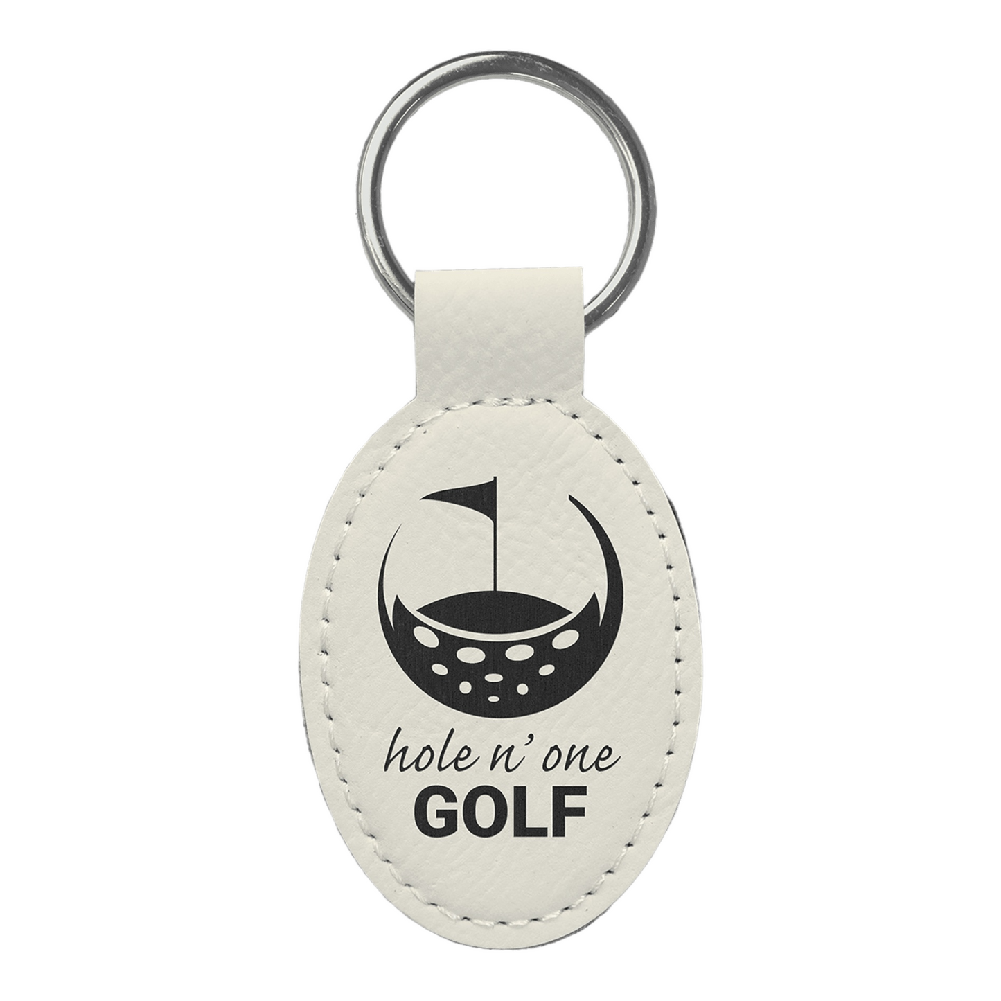 Your Logo on Oval Leatherette Keychain