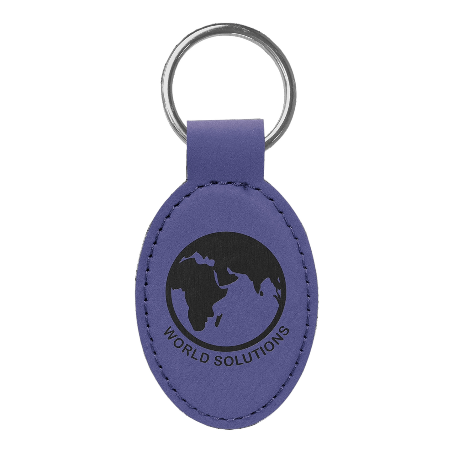 Your Logo on Oval Leatherette Keychain