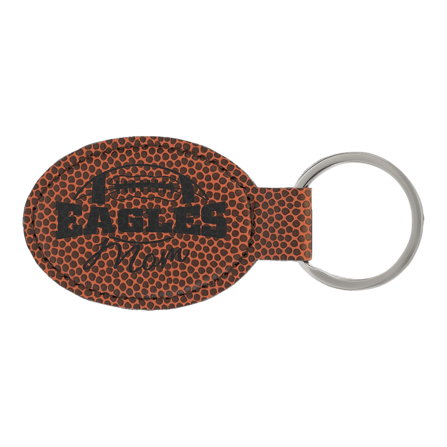 Your Logo on Oval Leatherette Keychain