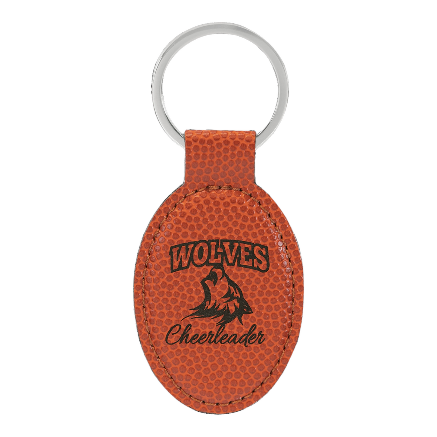 Your Logo on Oval Leatherette Keychain