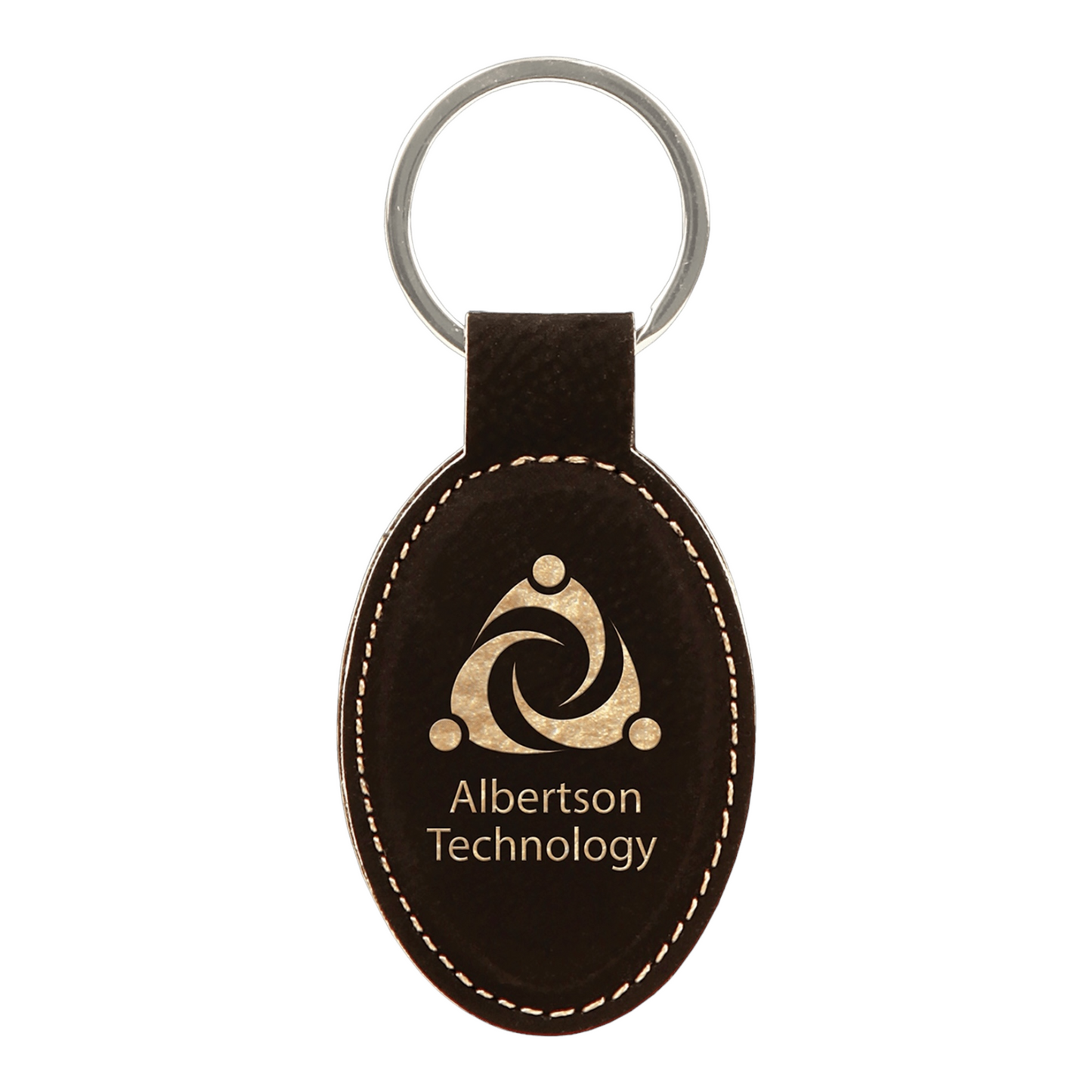 Your Logo on Oval Leatherette Keychain