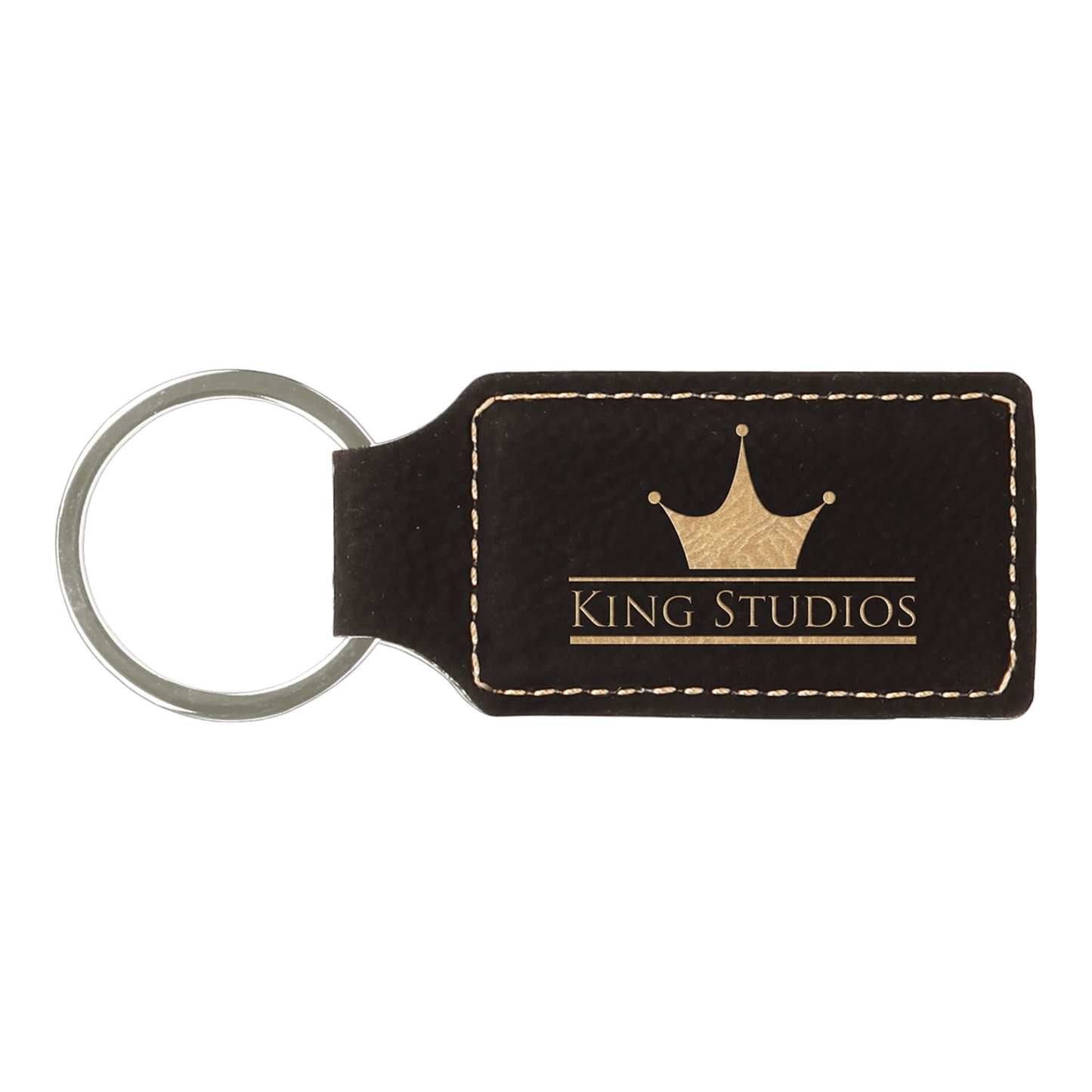 Your Logo on Rectangle Leatherette Keychain