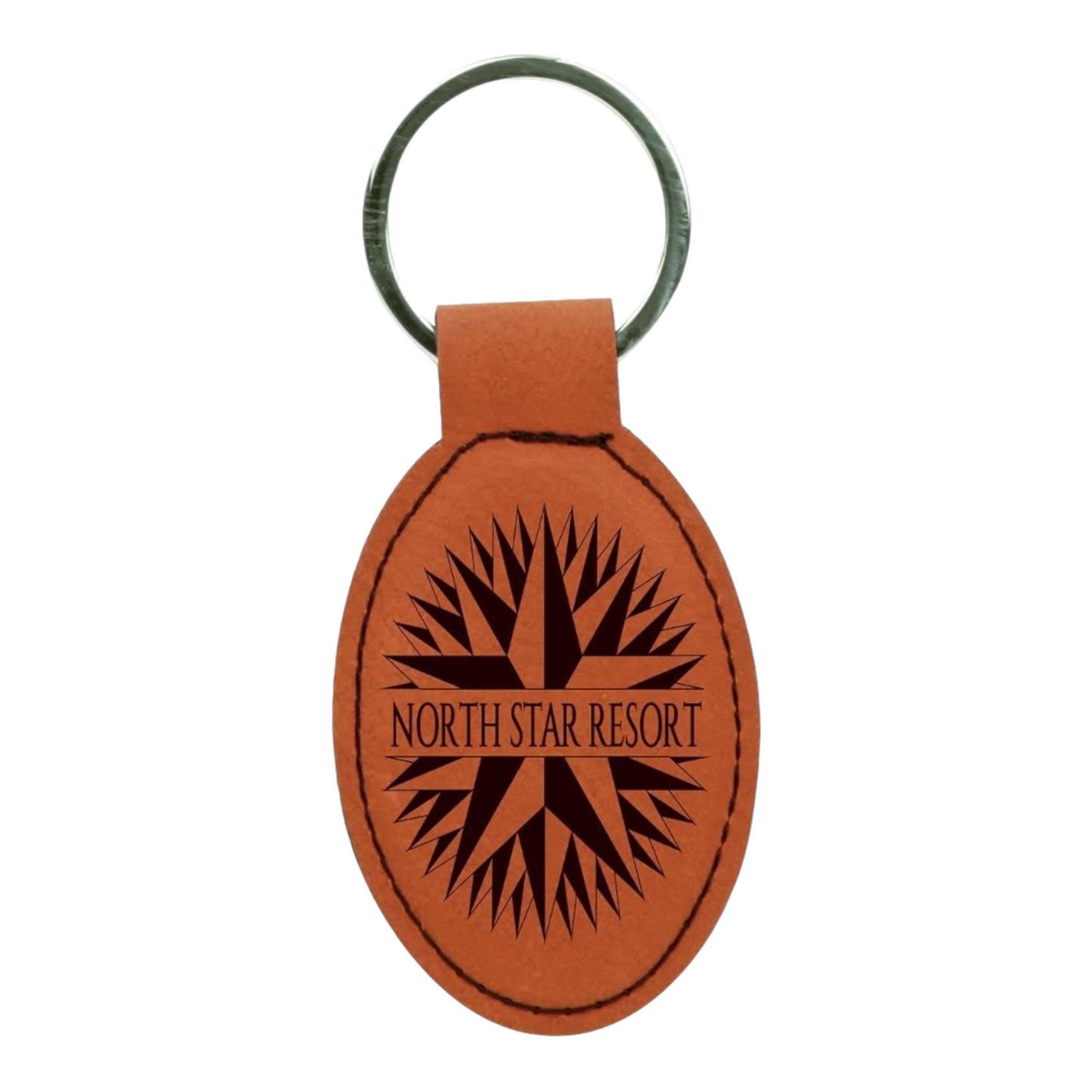 Your Logo on Oval Leatherette Keychain