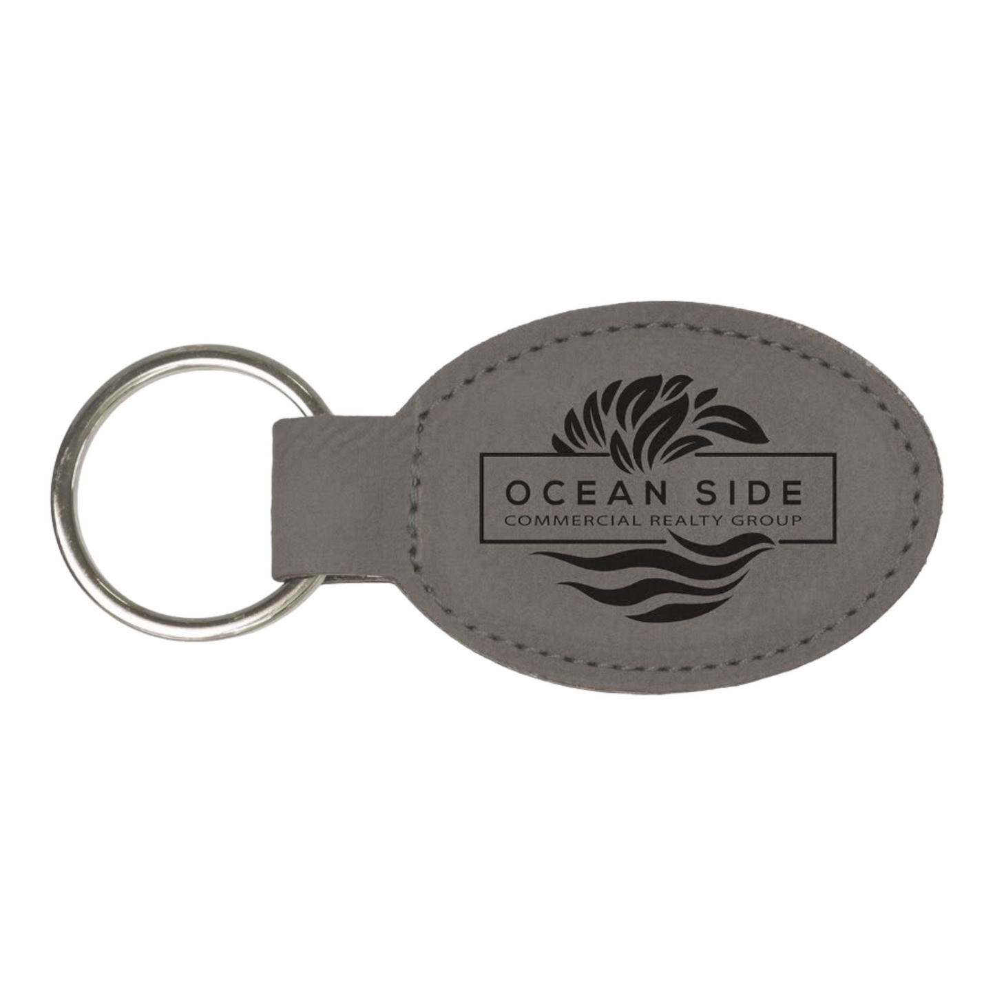 Your Logo on Oval Leatherette Keychain