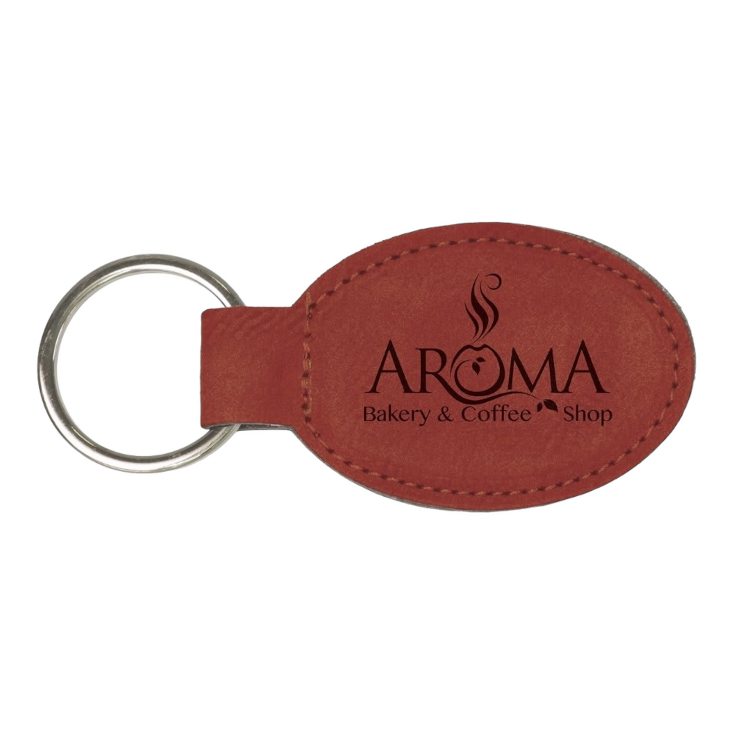 Your Logo on Oval Leatherette Keychain