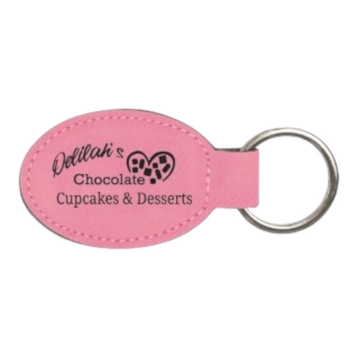 Your Logo on Oval Leatherette Keychain