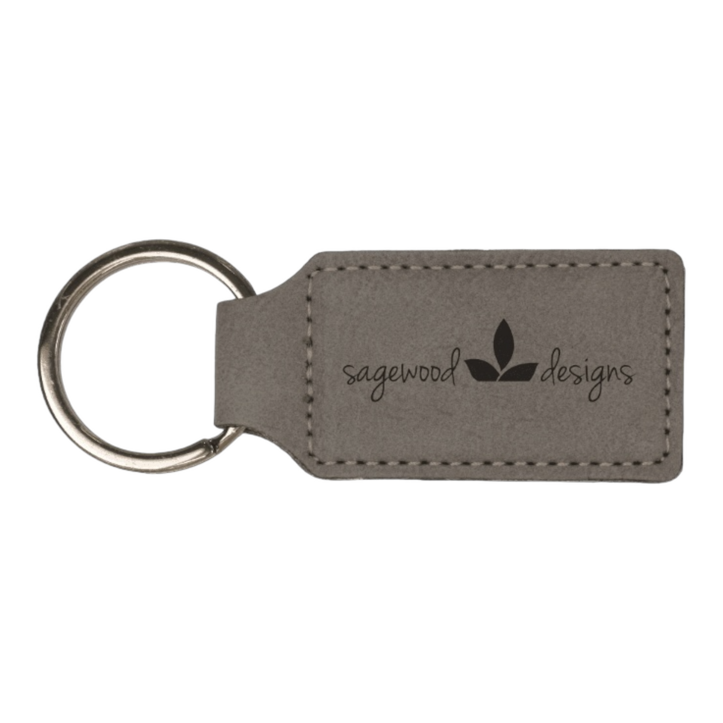 Your Logo on Rectangle Leatherette Keychain