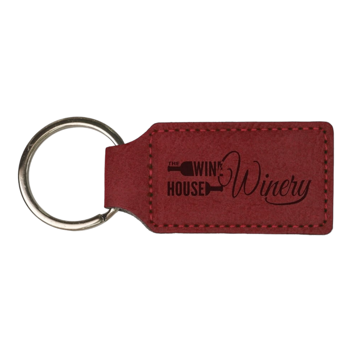 Your Logo on Rectangle Leatherette Keychain