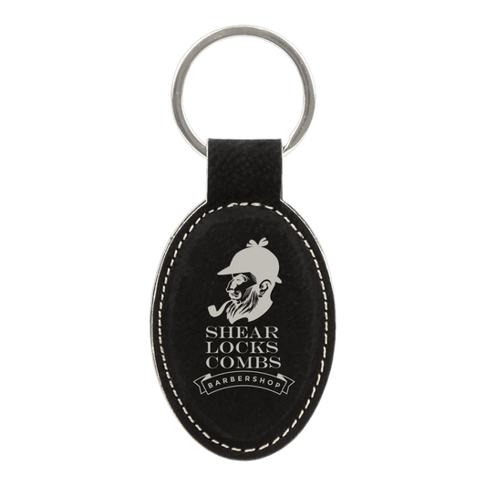 Your Logo on Oval Leatherette Keychain