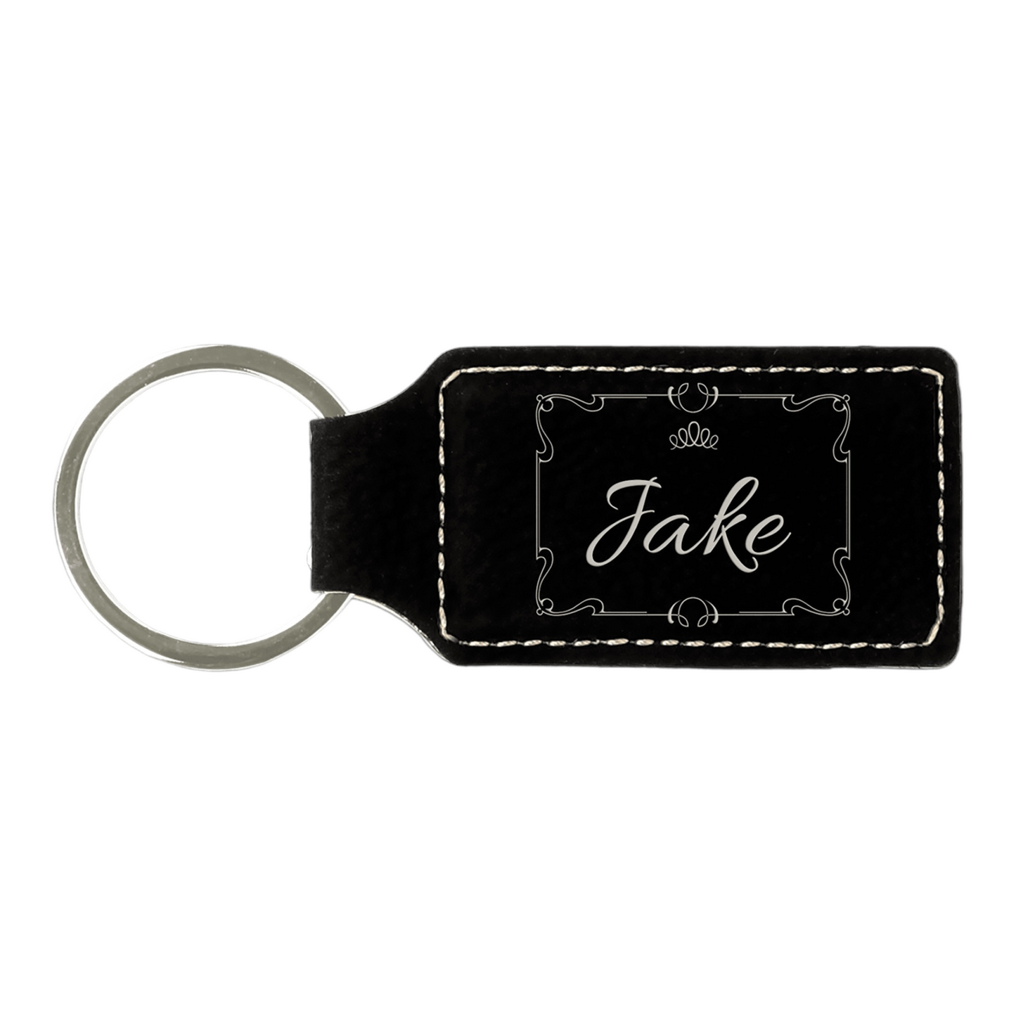 Your Logo on Rectangle Leatherette Keychain