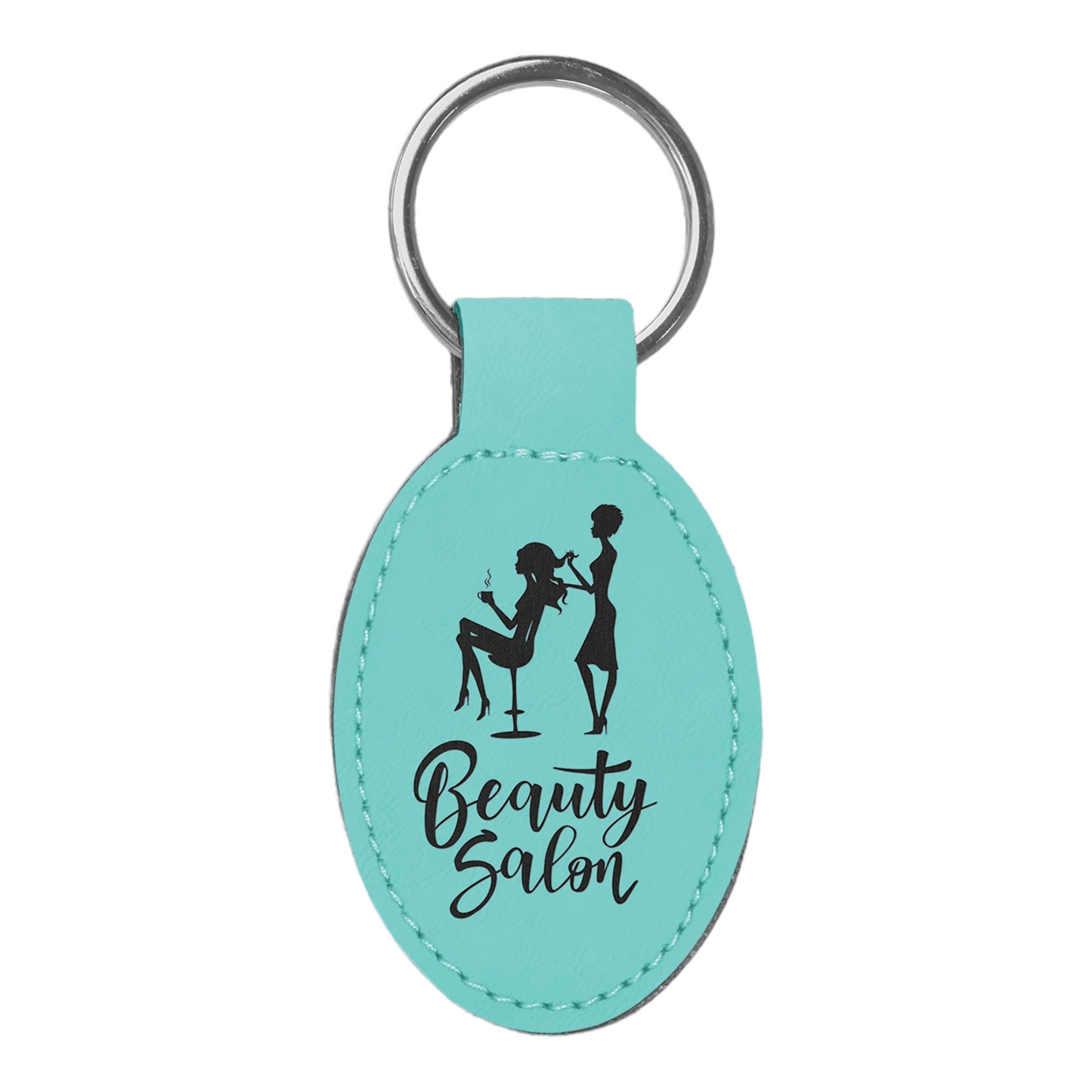 Your Logo on Oval Leatherette Keychain