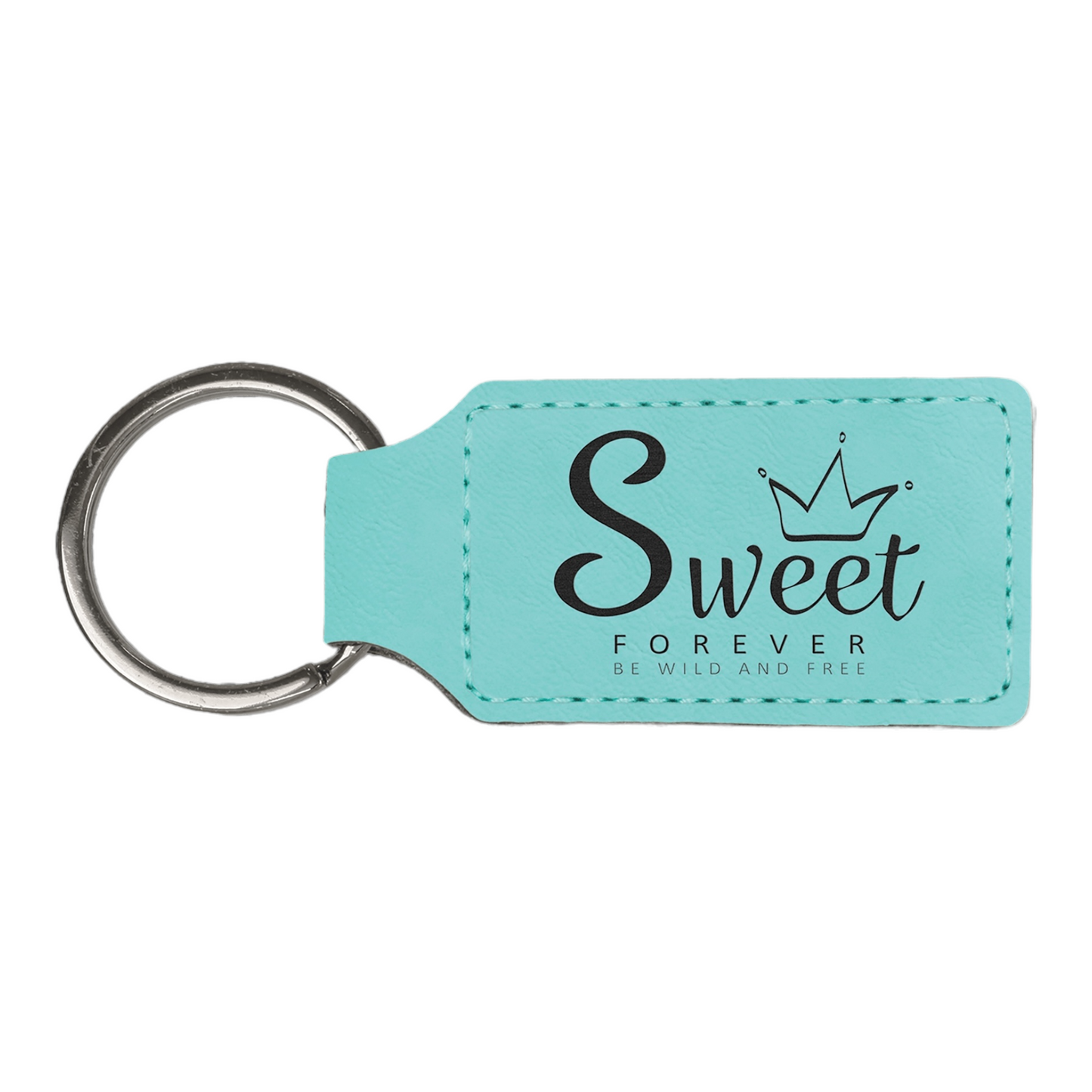 Your Logo on Rectangle Leatherette Keychain