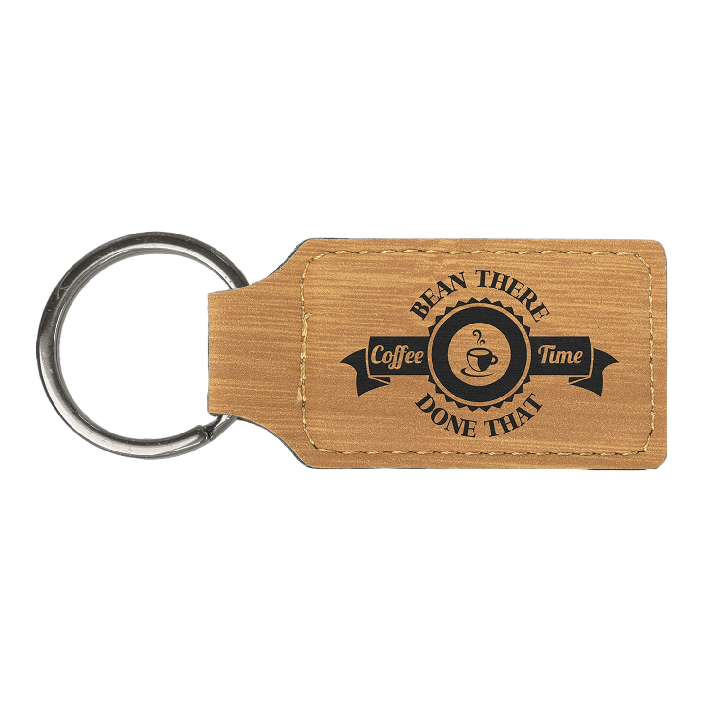 Your Logo on Rectangle Leatherette Keychain