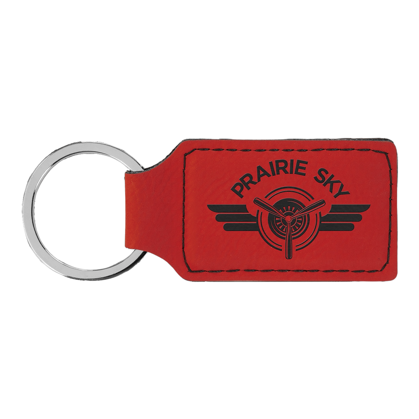 Your Logo on Rectangle Leatherette Keychain