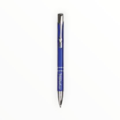 Anodized Aluminum Metal Click Top Gloss Ballpoint Pen Black Ink with Your Logo, Branding, or Contact Info