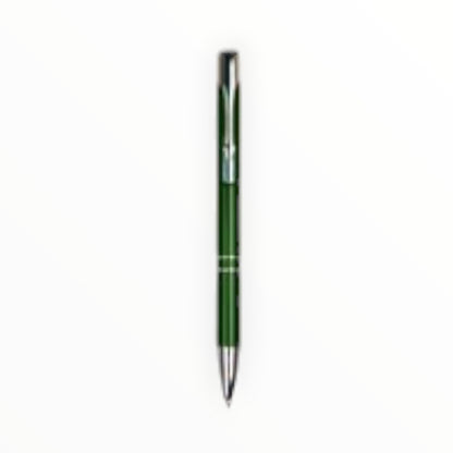 Anodized Aluminum Metal Click Top Gloss Ballpoint Pen Black Ink with Your Logo, Branding, or Contact Info