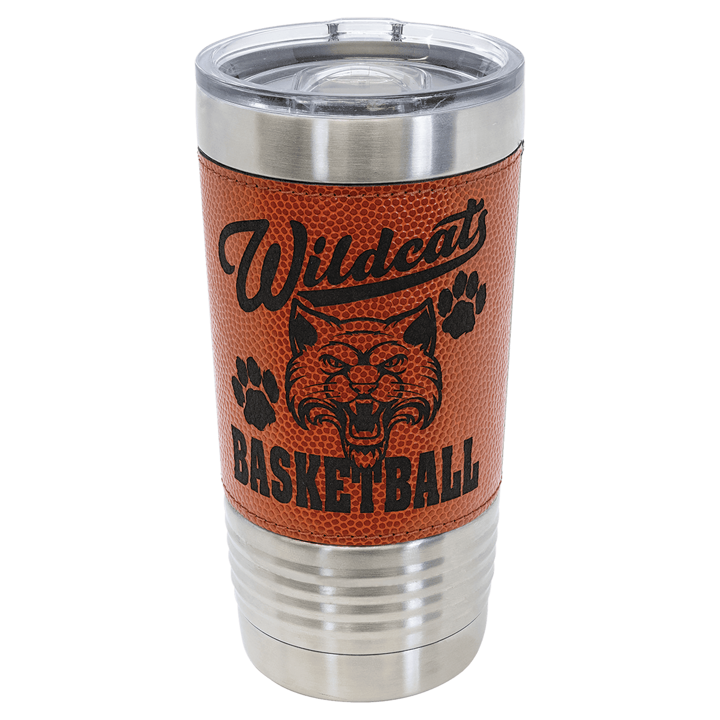 Your Logo on a 20oz Basketball Tumbler with Slider Lid