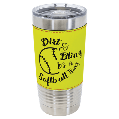 Your Logo on a 20oz Softball Tumbler with Slider Lid