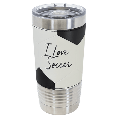 Your Logo on a 20oz Soccer Tumbler with Slider Lid