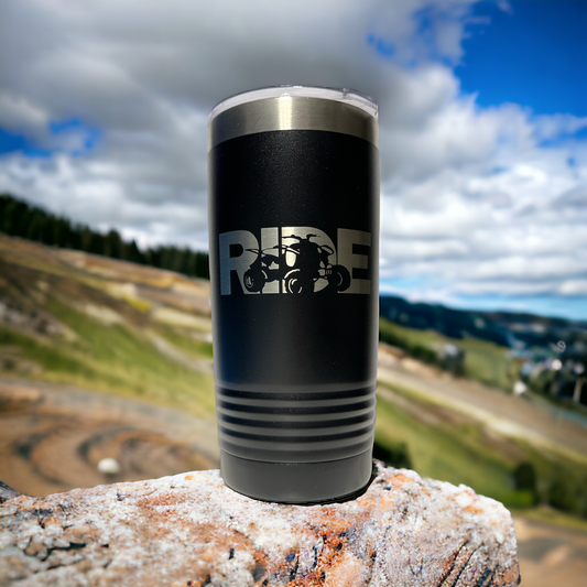 RIDE Sport Quad ATV 20oz Insulated Tumbler with Clear Slider Lid