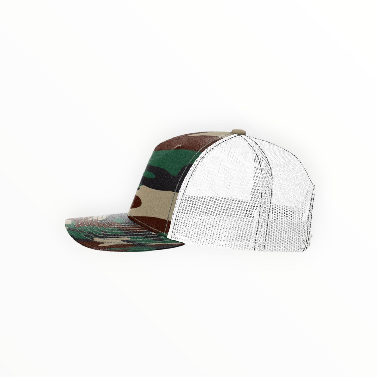 Your Logo on a Richardson 112 Printed Camo Five Panel Trucker Hat