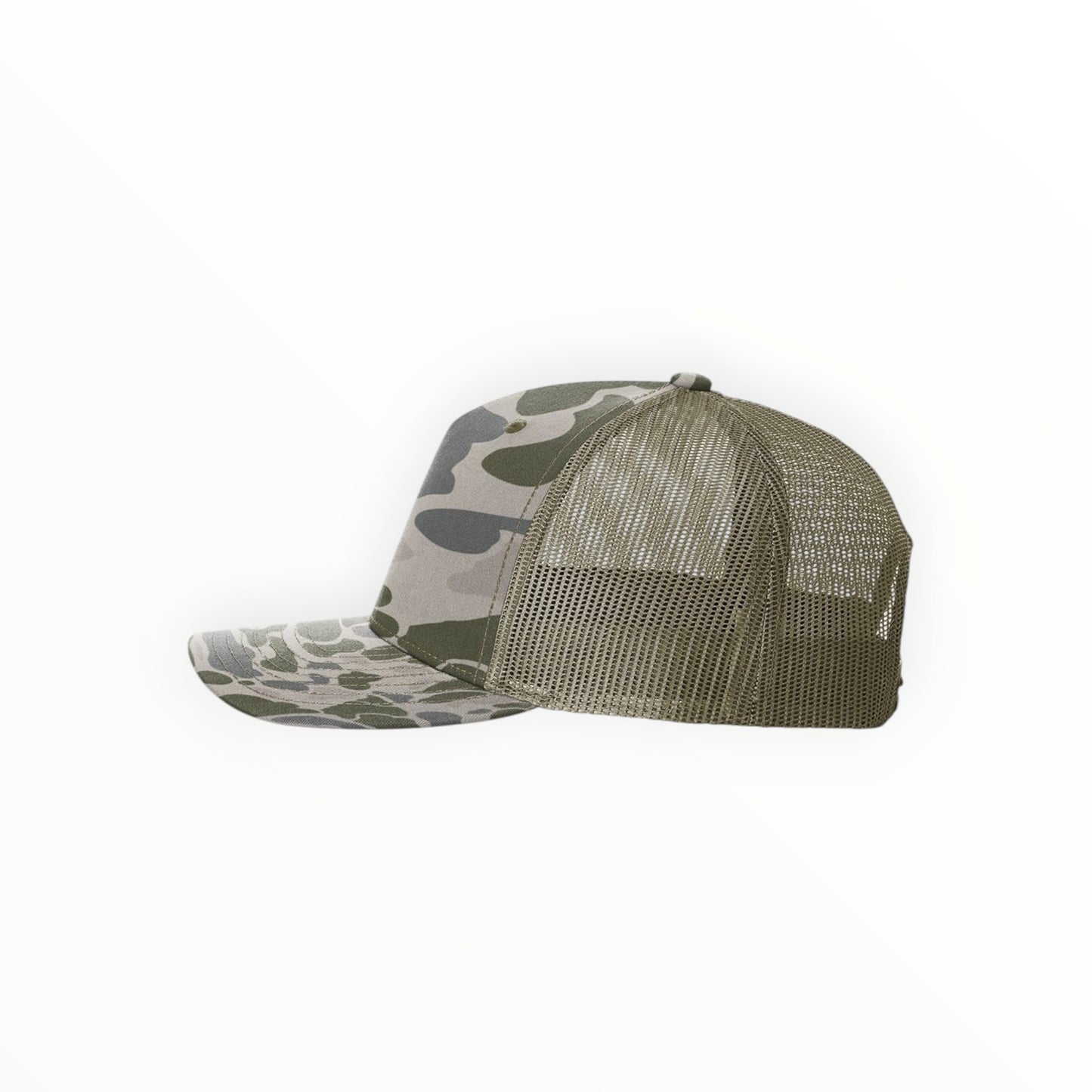 Your Logo on a Richardson 112 Printed Camo Five Panel Trucker Hat